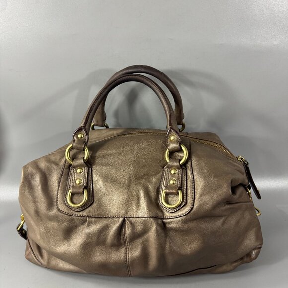 Coach F15447 Ashley Convertible Leather Satchel/ Shoulder Bag,  Pewter Metallic - Picture 8 of 14